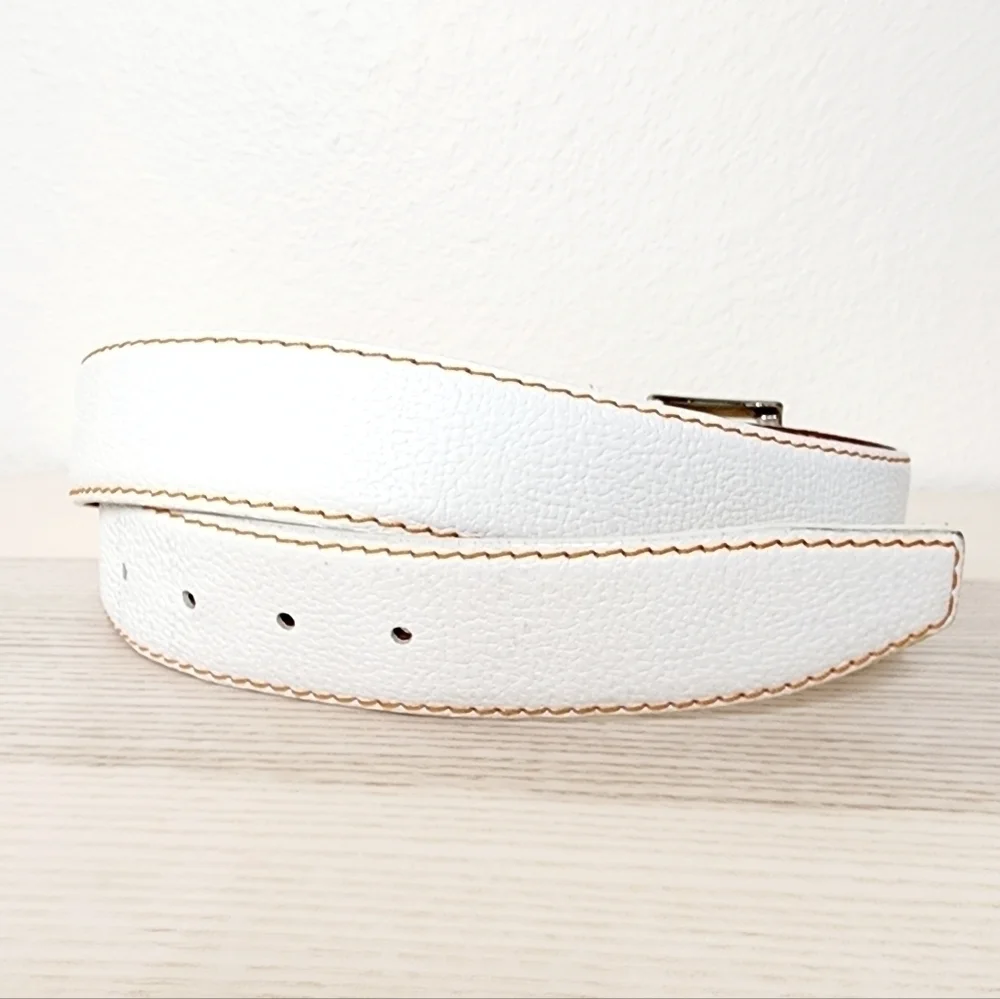 Roger Ximenez White French Calf Leather Belt